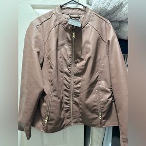 Brown faux leather jacket